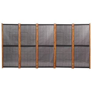 Schwarzer Raumteiler 5-teilig 350x180 cm