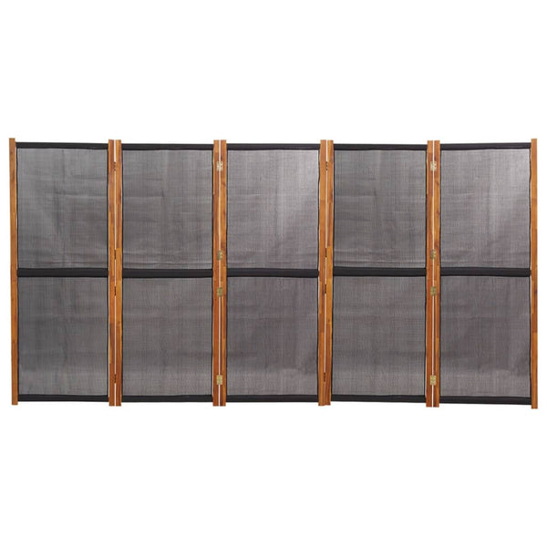Schwarzer Raumteiler 5-teilig 350x180 cm