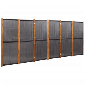 Schwarzer Raumteiler, 6-teilig, 420x180 cm