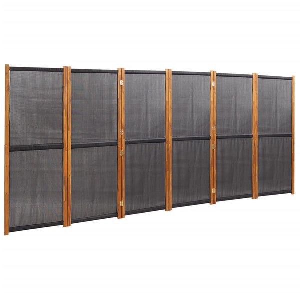 Schwarzer Raumteiler, 6-teilig, 420x180 cm
