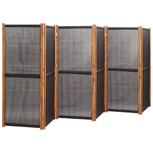 Schwarzer Raumteiler, 6-teilig, 420x180 cm