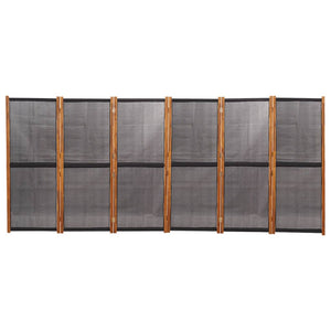 Schwarzer Raumteiler, 6-teilig, 420x180 cm