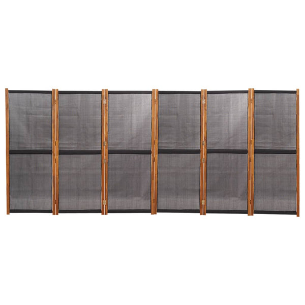 Schwarzer Raumteiler, 6-teilig, 420x180 cm