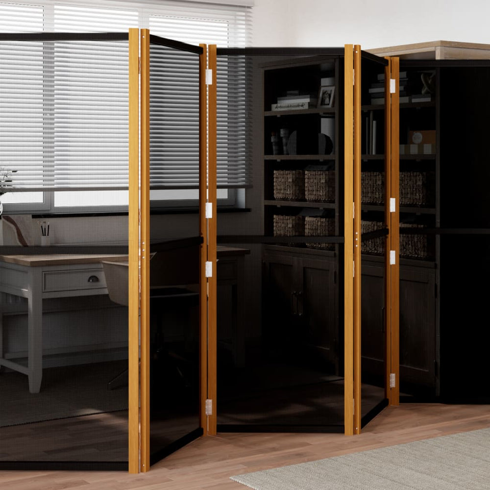 Schwarzer Raumteiler, 6-teilig, 420x180 cm