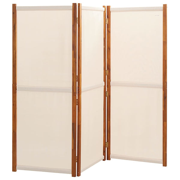 vidaXL Séparateur de pièce à 3 panneaux Crème 210x180 cm