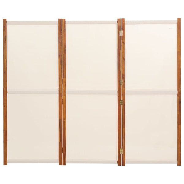 vidaXL Séparateur de pièce à 3 panneaux Crème 210x180 cm