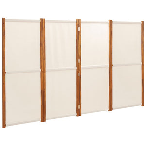 Cremeweißer Raumteiler, 4-teilig, 280x180 cm