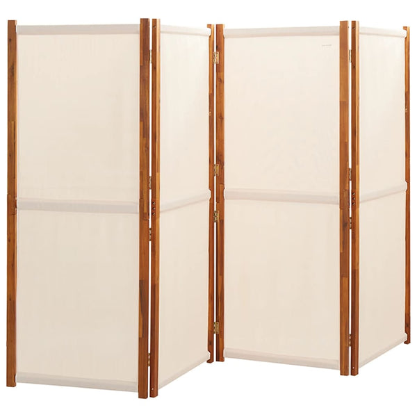 Cremeweißer Raumteiler, 4-teilig, 280x180 cm