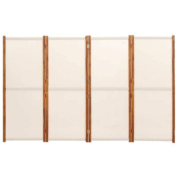 Cremeweißer Raumteiler, 4-teilig, 280x180 cm