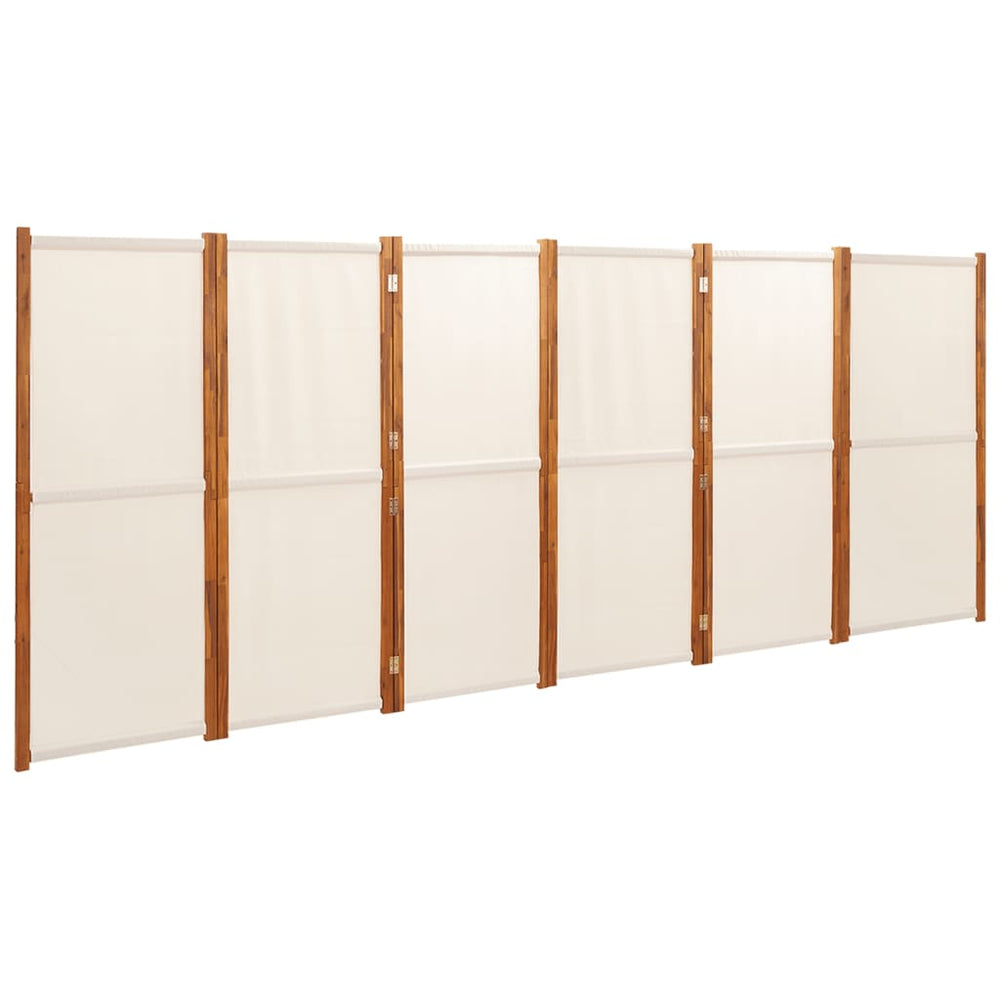 Cremeweißer Raumteiler, 6-teilig, 420x180 cm