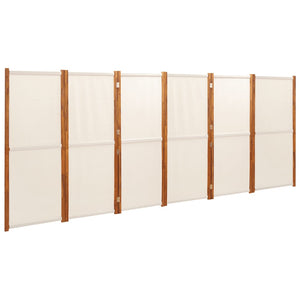 Cremeweißer Raumteiler, 6-teilig, 420x180 cm