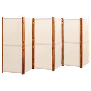 Cremeweißer Raumteiler, 6-teilig, 420x180 cm