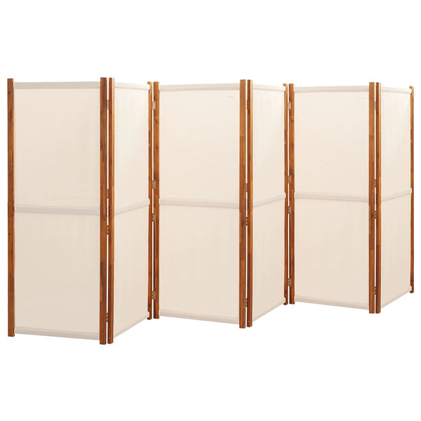 Cremeweißer Raumteiler, 6-teilig, 420x180 cm