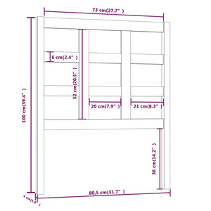 Graues Kiefer Massivholz Kopfteil 80,5cm