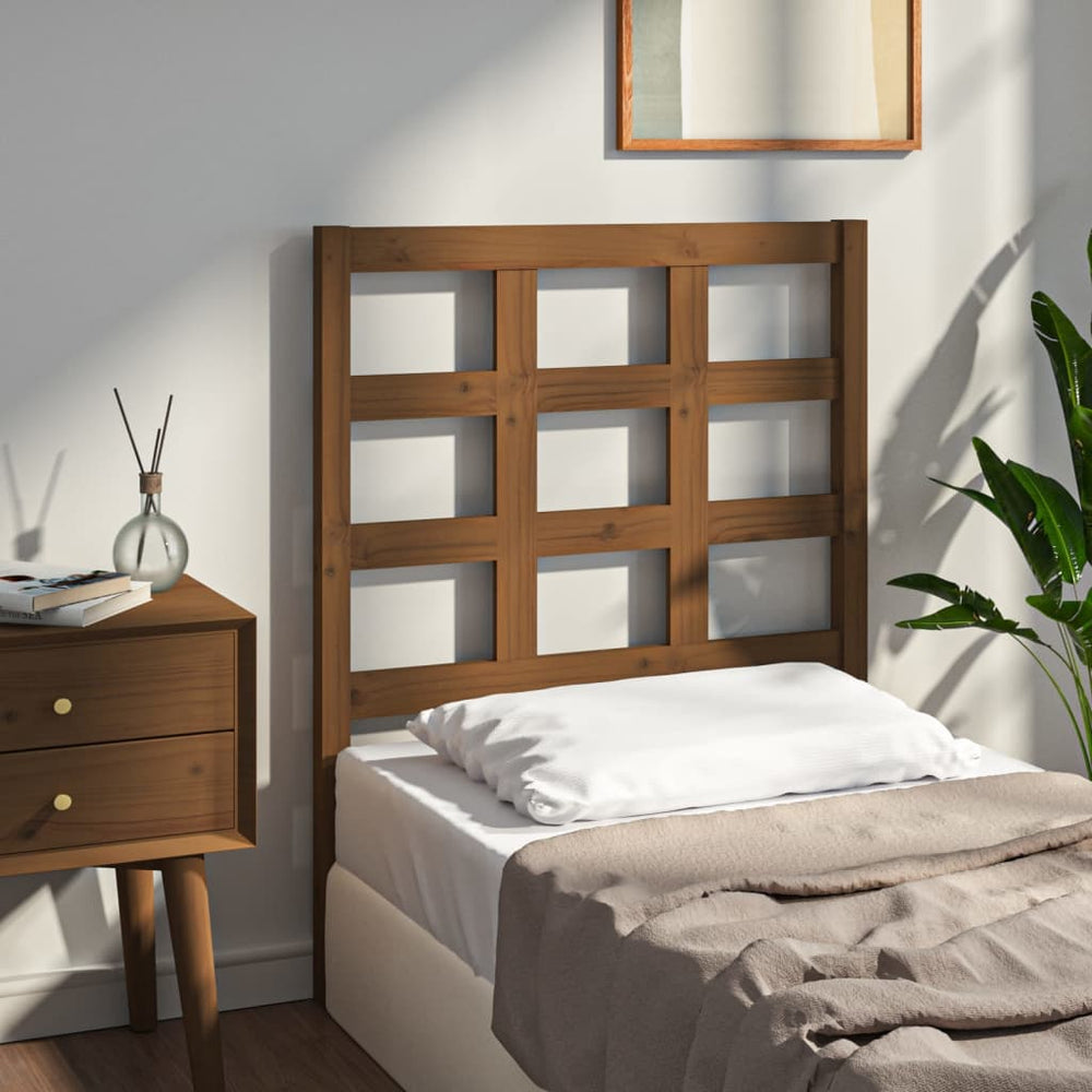 vidaXL Tête de lit Bois de pin massif marron miel 80,5x4x100 cm