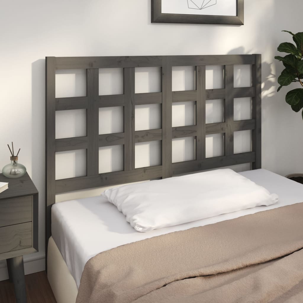 Graues Kiefer Massivholz Kopfteil 125,5 cm