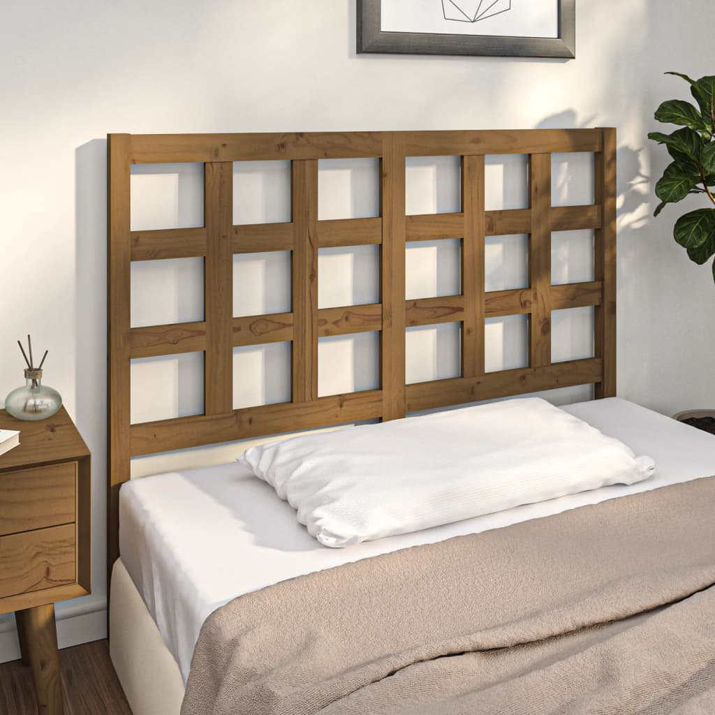 Honigbraunes Kiefer Massivholz Kopfteil 125,5cm