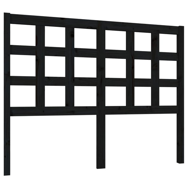Schwarzes Kopfteil 125,5 cm Kiefer Massivholz