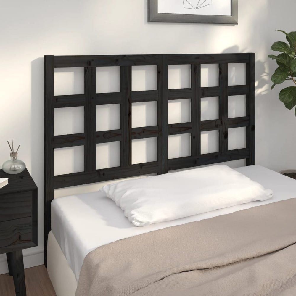 vidaXL Tête de lit Noir 125,5x4x100 cm Bois de pin massif