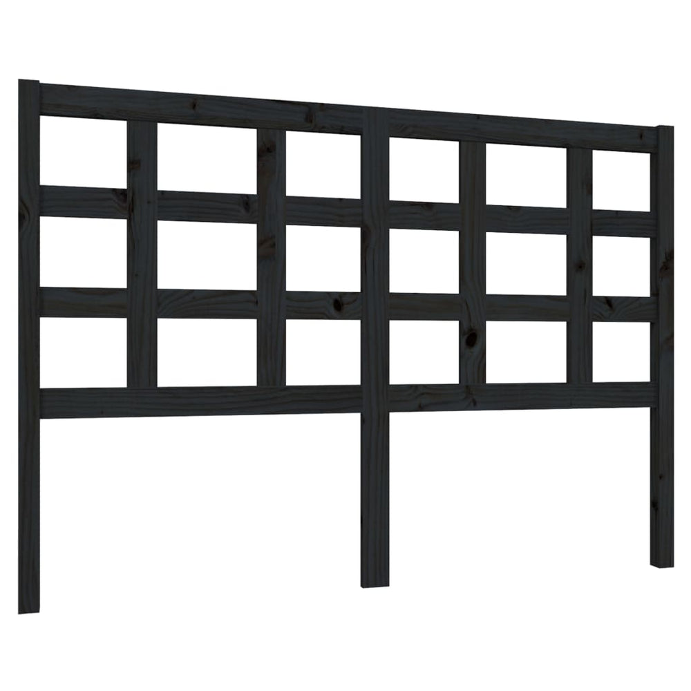 Schwarzes Kiefer Massivholz Kopfteil 140,5 cm