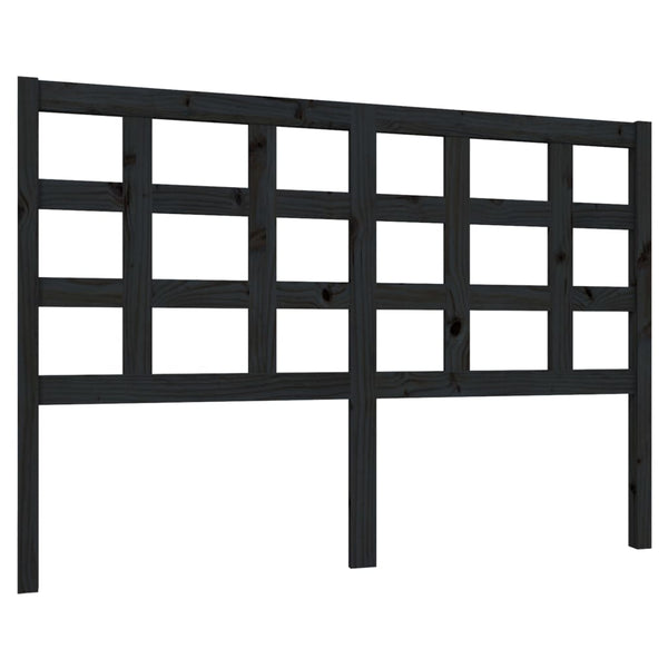 Schwarzes Kiefer Massivholz Kopfteil 140,5 cm
