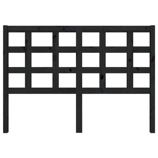 Schwarzes Kiefer Massivholz Kopfteil 140,5 cm