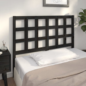 Schwarzes Kiefer Massivholz Kopfteil 140,5 cm