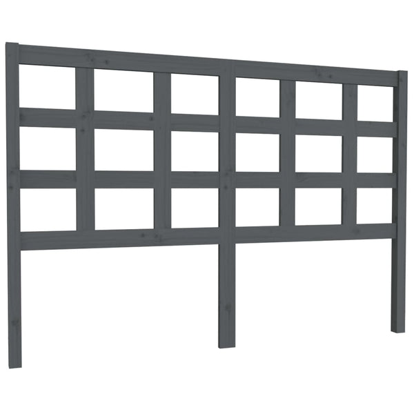 Graues Kiefer Massivholz Kopfteil 145,5 cm