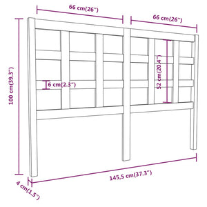 Graues Kiefer Massivholz Kopfteil 145,5 cm