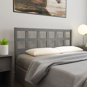 Graues Kiefer Massivholz Kopfteil 145,5 cm