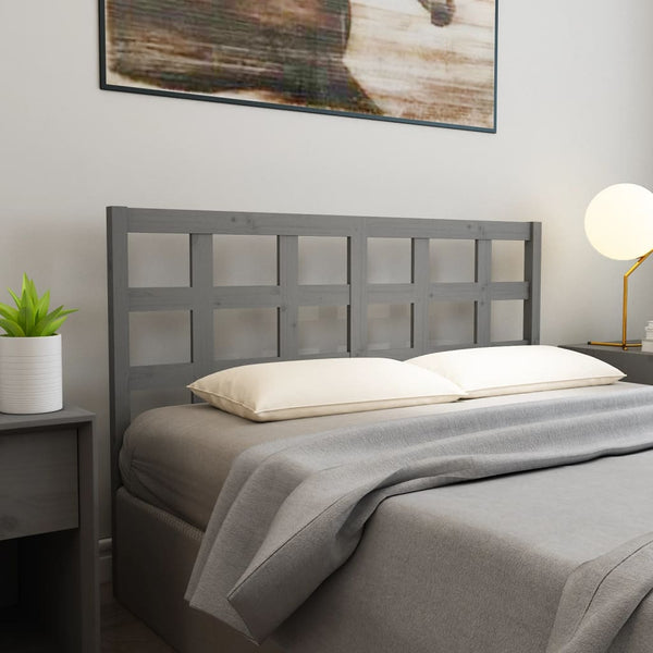 Graues Kiefer Massivholz Kopfteil 145,5 cm