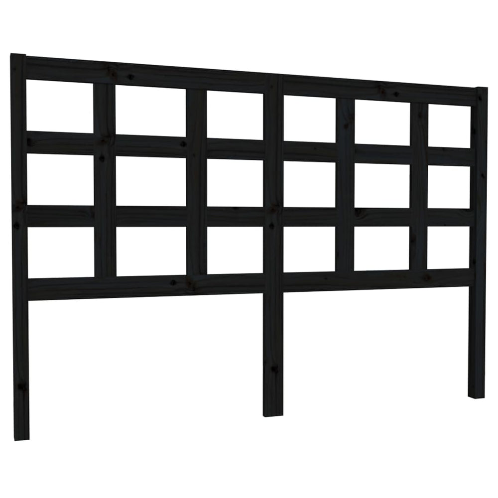 vidaXL Tête de lit Noir 145,5x4x100 cm Bois de pin massif