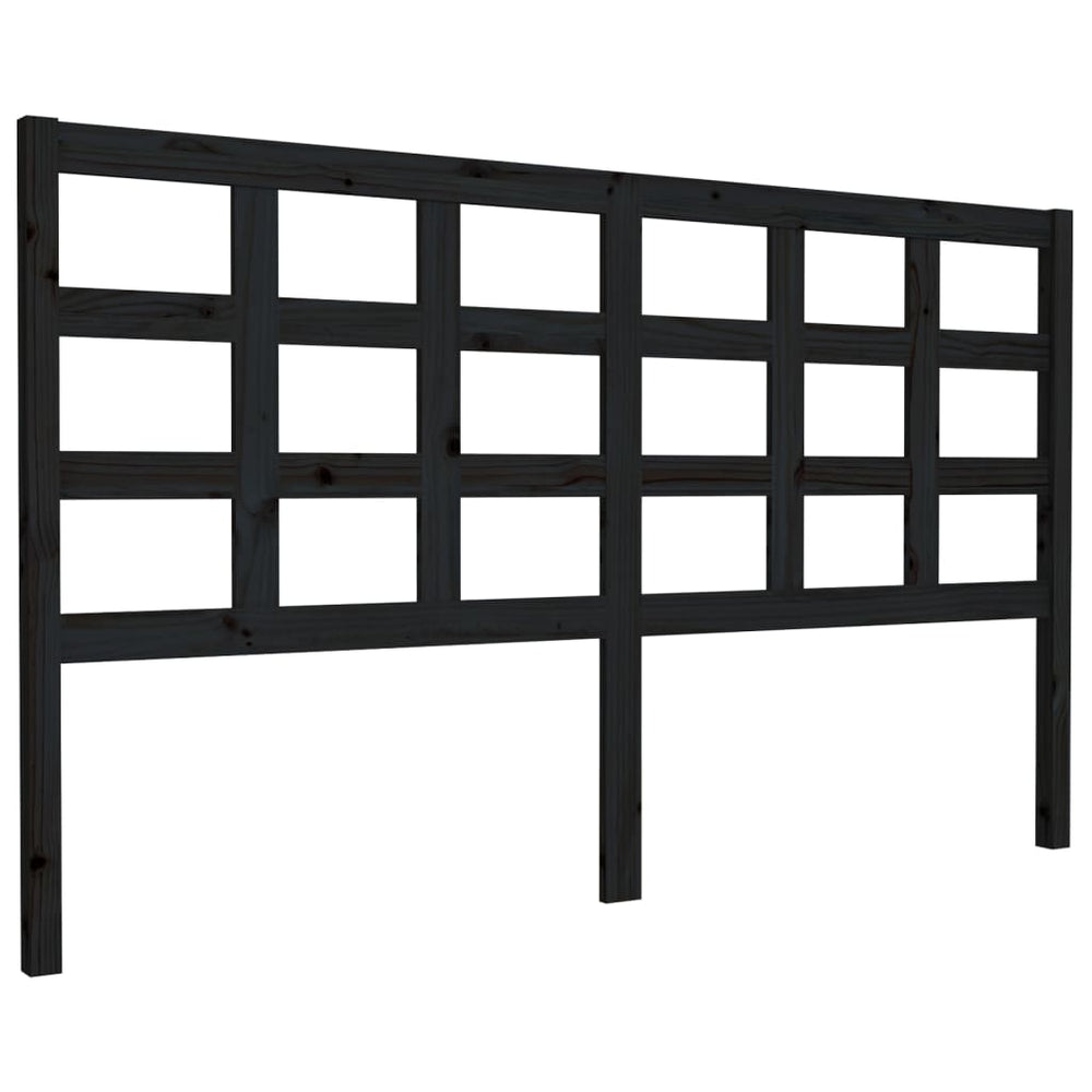 vidaXL Tête de lit Noir 165,5x4x100 cm Bois de pin massif