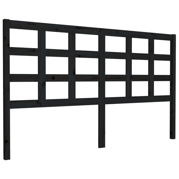 Schwarzes Kopfteil 165,5 cm Kiefer Massivholz