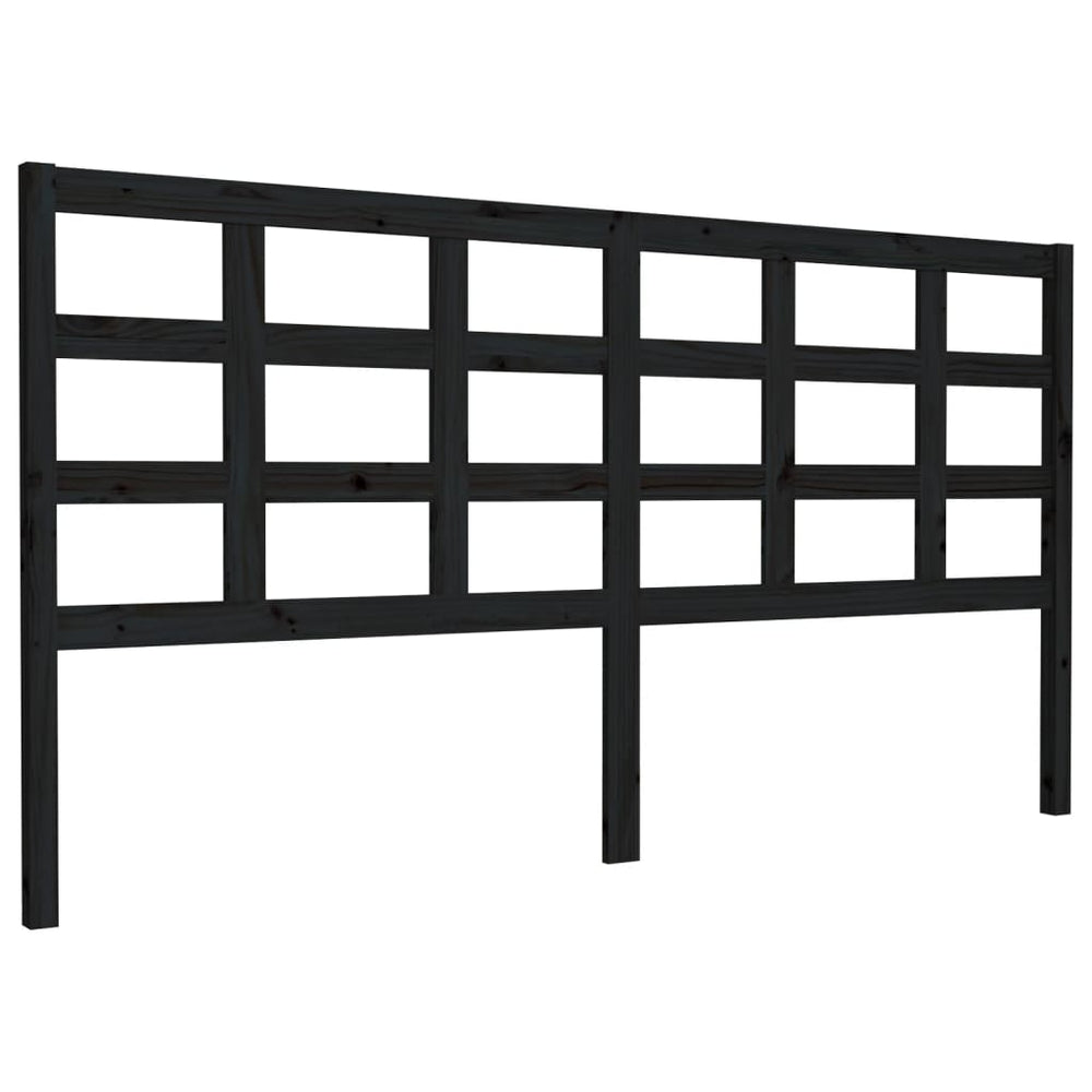 vidaXL Tête de lit Noir 185,5x4x100 cm Bois de pin massif