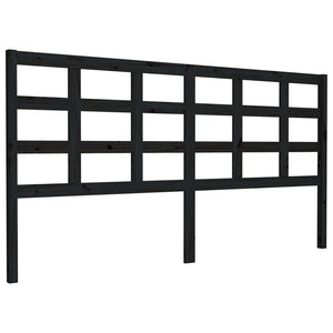 Schwarzes Kiefer Massivholz Kopfteil 185,5 cm