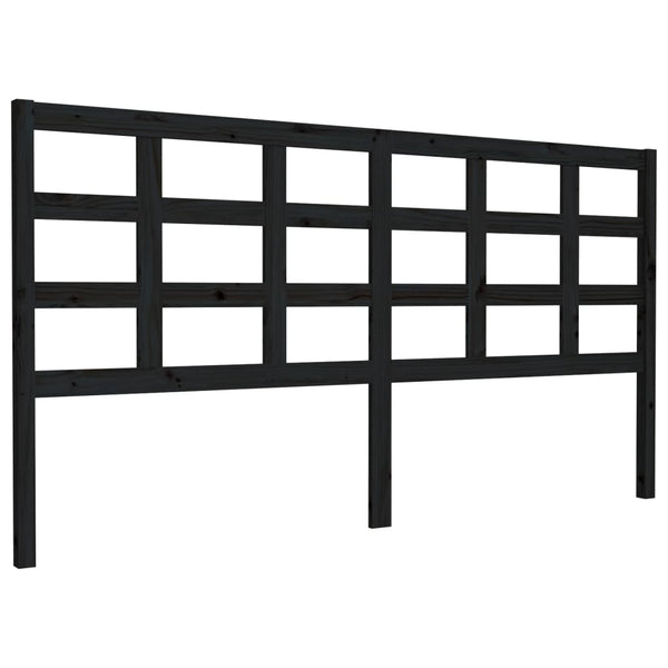 Schwarzes Kiefer Massivholz Kopfteil 185,5 cm