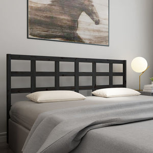 Schwarzes Kiefer Massivholz Kopfteil 185,5 cm