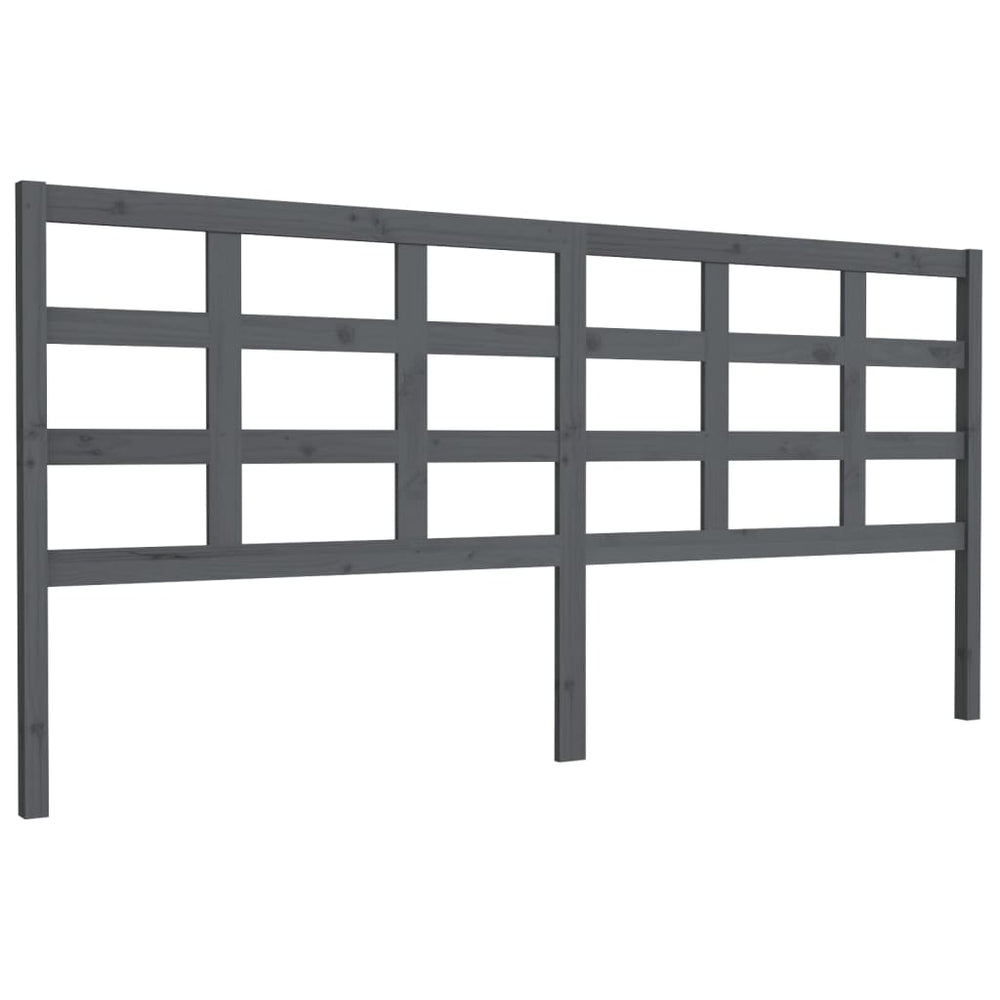 Graues Bett Kopfteil 205,5cm Kiefer Massivholz