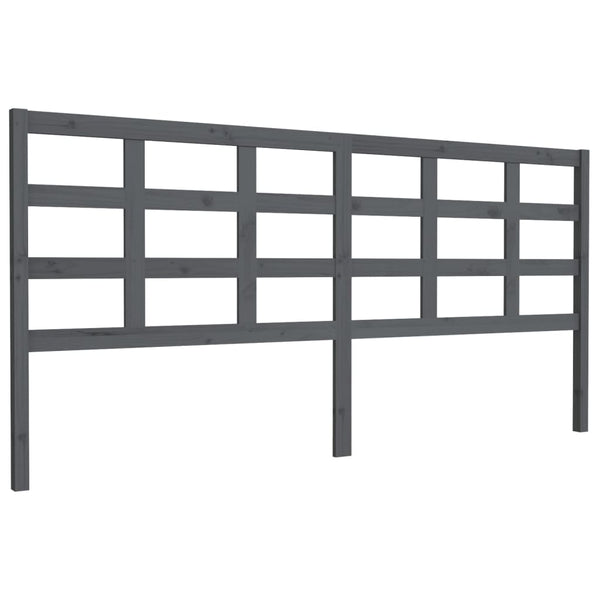 vidaXL Tête de lit gris 205,5x4x100 cm Bois de pin massif