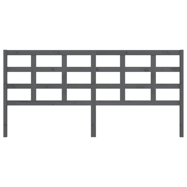 vidaXL Tête de lit gris 205,5x4x100 cm Bois de pin massif