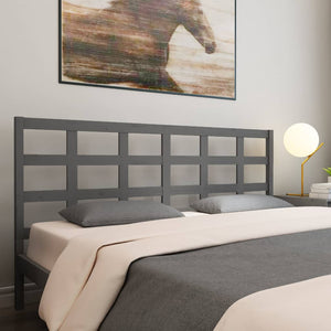 vidaXL Tête de lit gris 205,5x4x100 cm Bois de pin massif