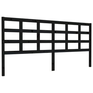Schwarzes Bett Kopfteil 205,5cm Kiefer Massivholz