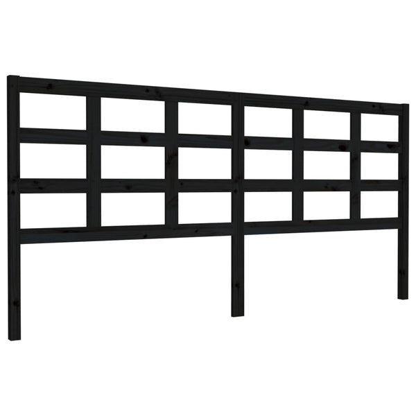 Schwarzes Bett Kopfteil 205,5cm Kiefer Massivholz