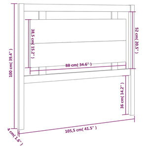 Kiefer Massivholz Kopfteil 105,5cm