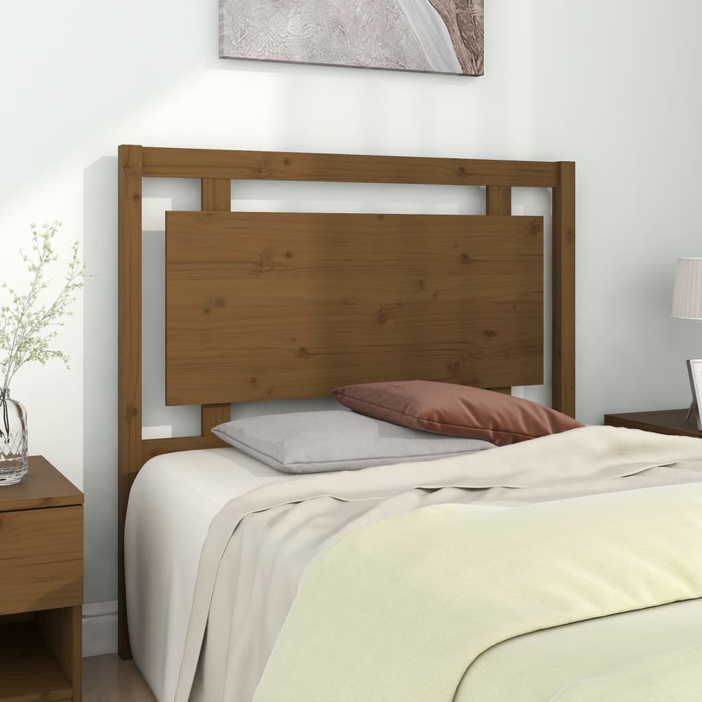 Honigbraunes Kiefer Massivholz Kopfteil 105,5cm