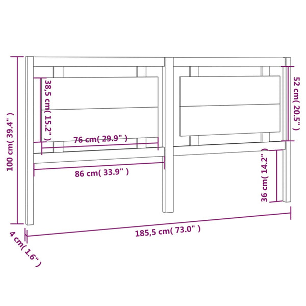 Massivholz Kiefer Kopfteil 185,5 cm