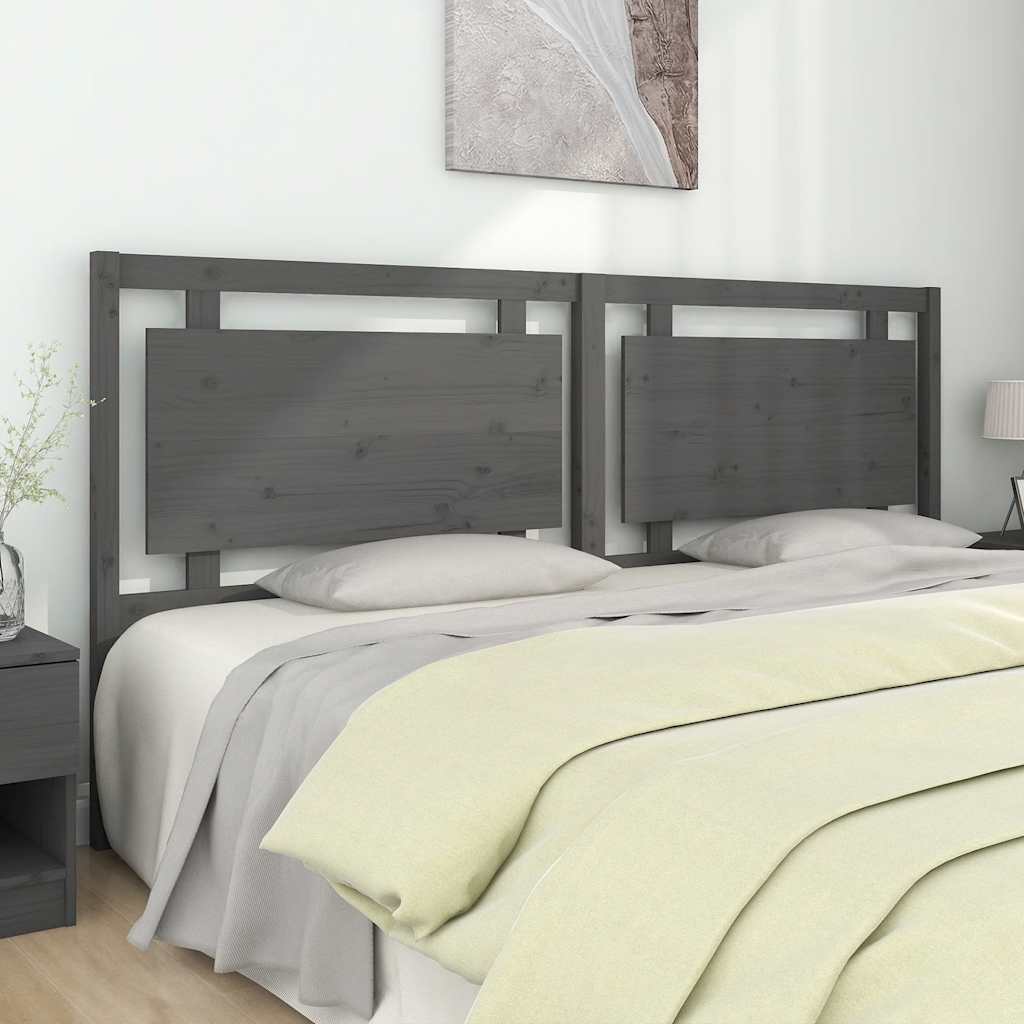 Graues Kiefer Massivholz Kopfteil 205,5cm