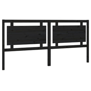 vidaXL Tête de lit Noir 205,5x4x100 cm Bois de pin massif