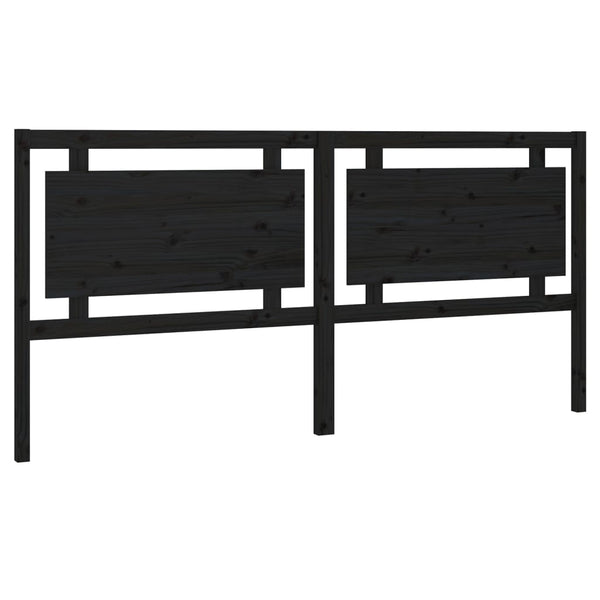 vidaXL Tête de lit Noir 205,5x4x100 cm Bois de pin massif